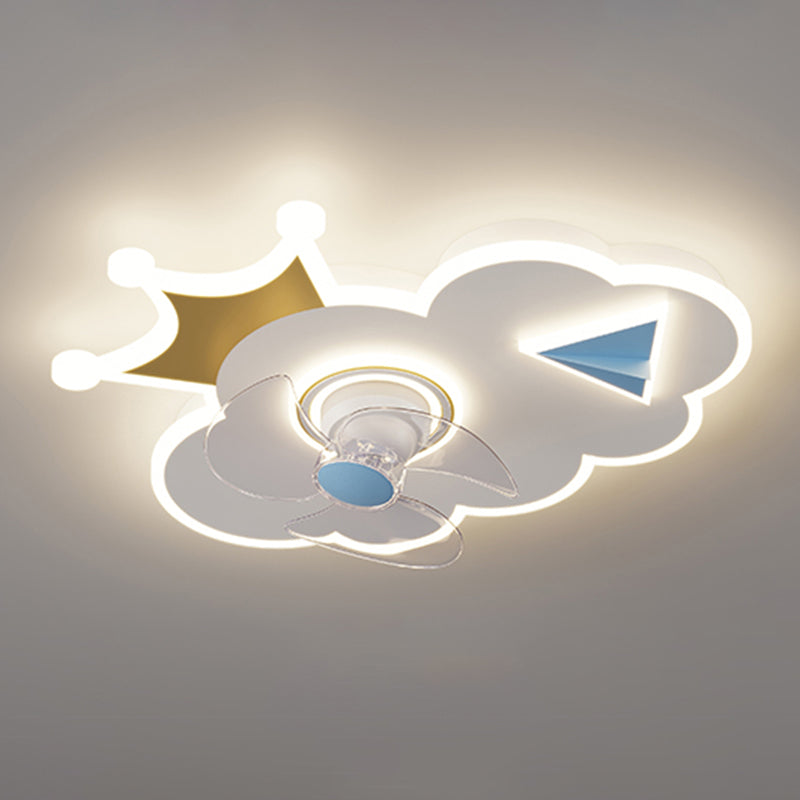 Nordic Style Ceiling Fan Lamp 3th Gears Adjustment Ceiling Fan Light for Children Room