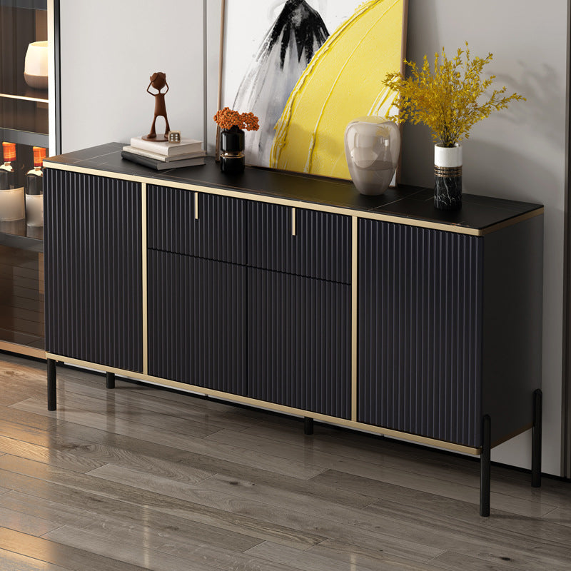 Artificial Wood Sideboard Glam Sideboard with Doors for Living Room