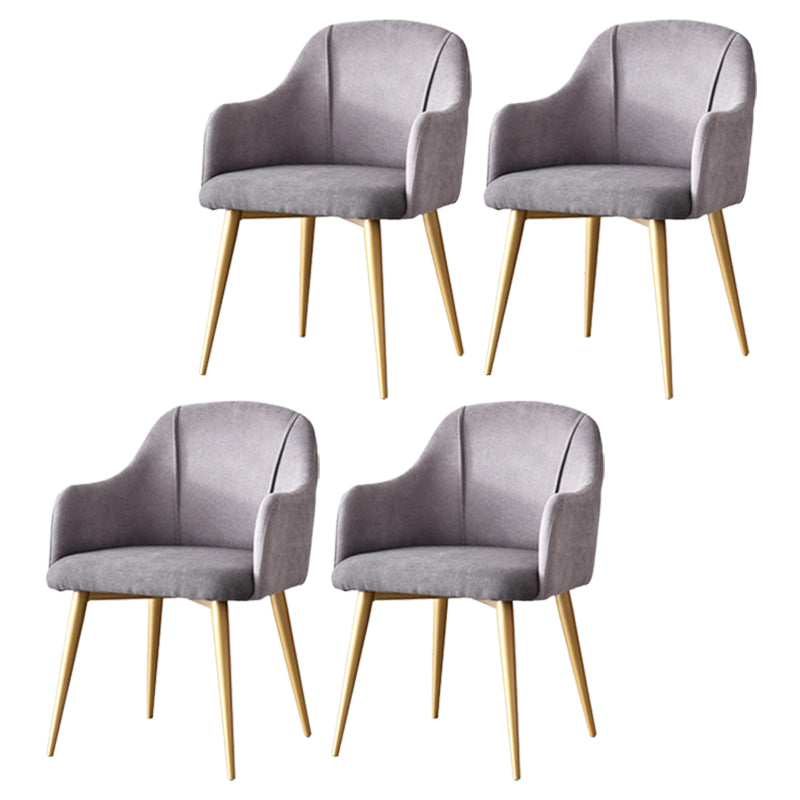 Velvet Upholstered Dining Chair Modern Parsons Furniture with Gold Legs in Matte Finish