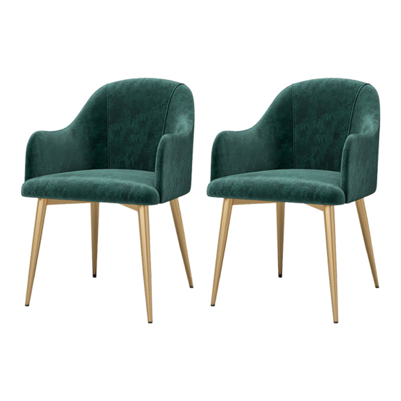 Velvet Upholstered Dining Chair Modern Parsons Furniture with Gold Legs in Matte Finish