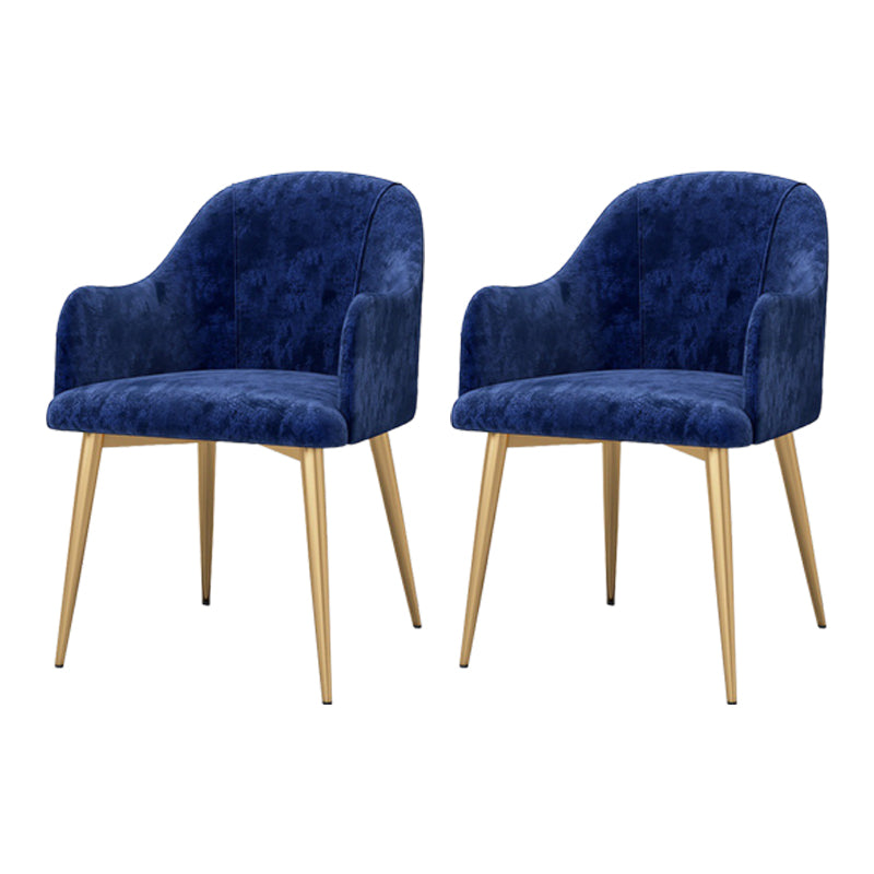 Velvet Upholstered Dining Chair Modern Parsons Furniture with Gold Legs in Matte Finish