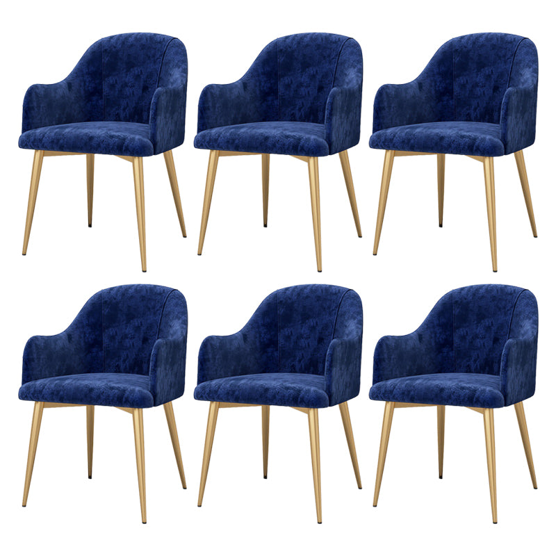 Velvet Upholstered Dining Chair Modern Parsons Furniture with Gold Legs in Matte Finish