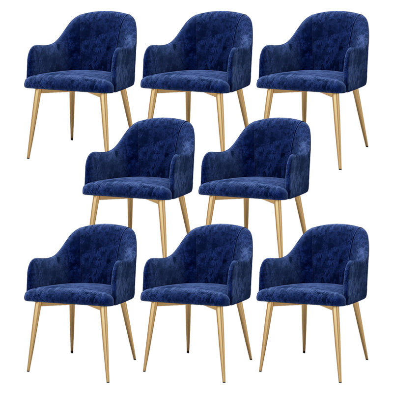 Velvet Upholstered Dining Chair Modern Parsons Furniture with Gold Legs in Matte Finish