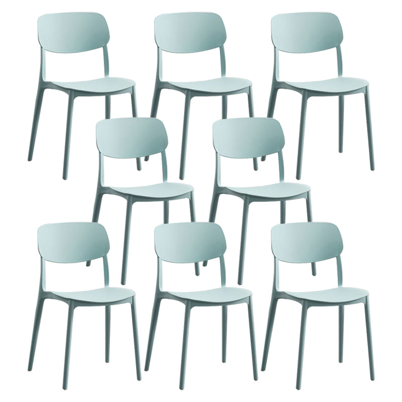 Modern Plastic Dining Chair Open Back Dining Side Furniture in Matte Finish for Home