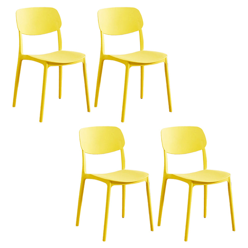 Modern Plastic Dining Chair Open Back Dining Side Furniture in Matte Finish for Home