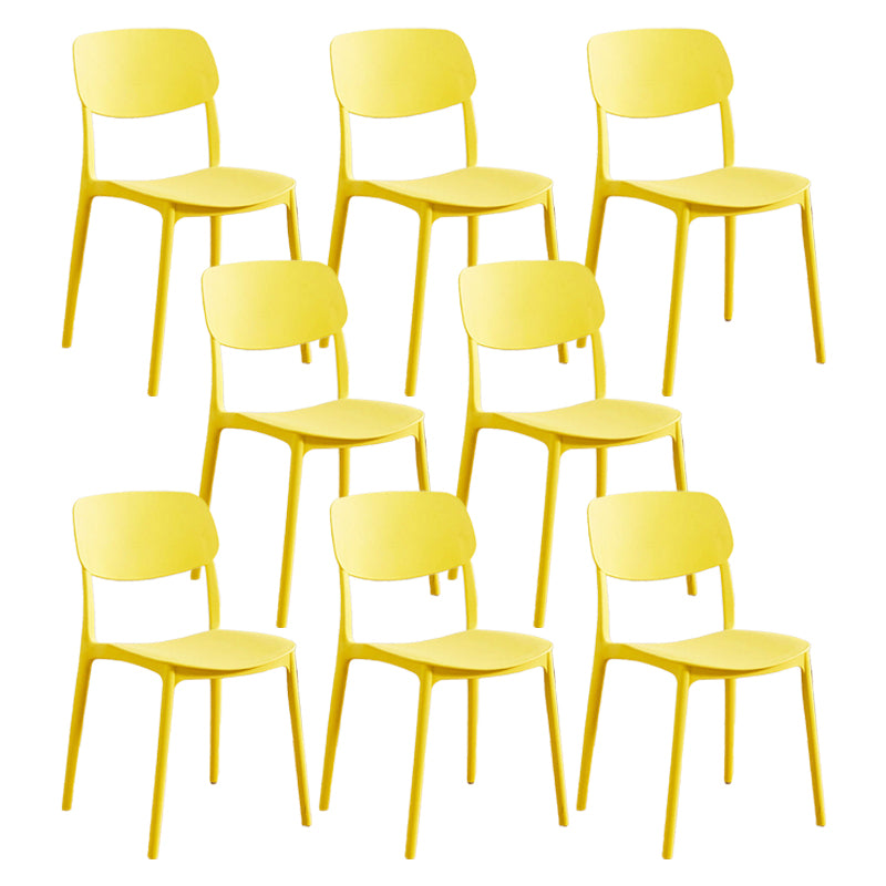 Modern Plastic Dining Chair Open Back Dining Side Furniture in Matte Finish for Home