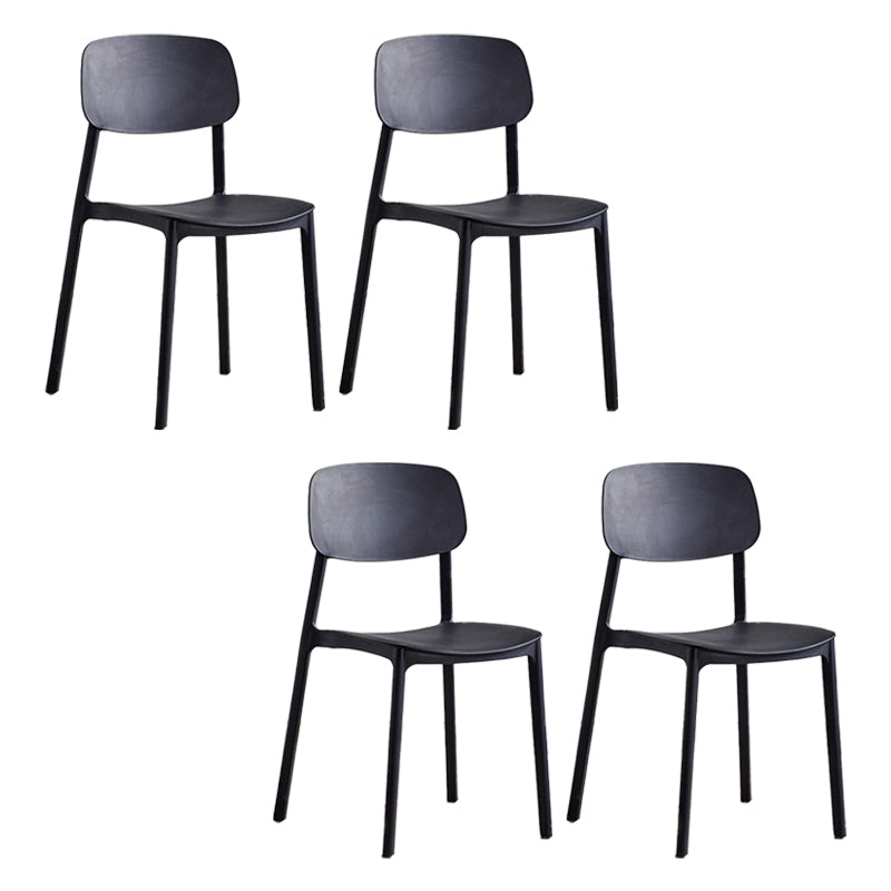 Modern Plastic Dining Chair Open Back Dining Side Furniture in Matte Finish for Home