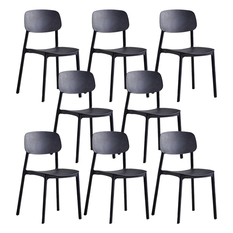 Modern Plastic Dining Chair Open Back Dining Side Furniture in Matte Finish for Home