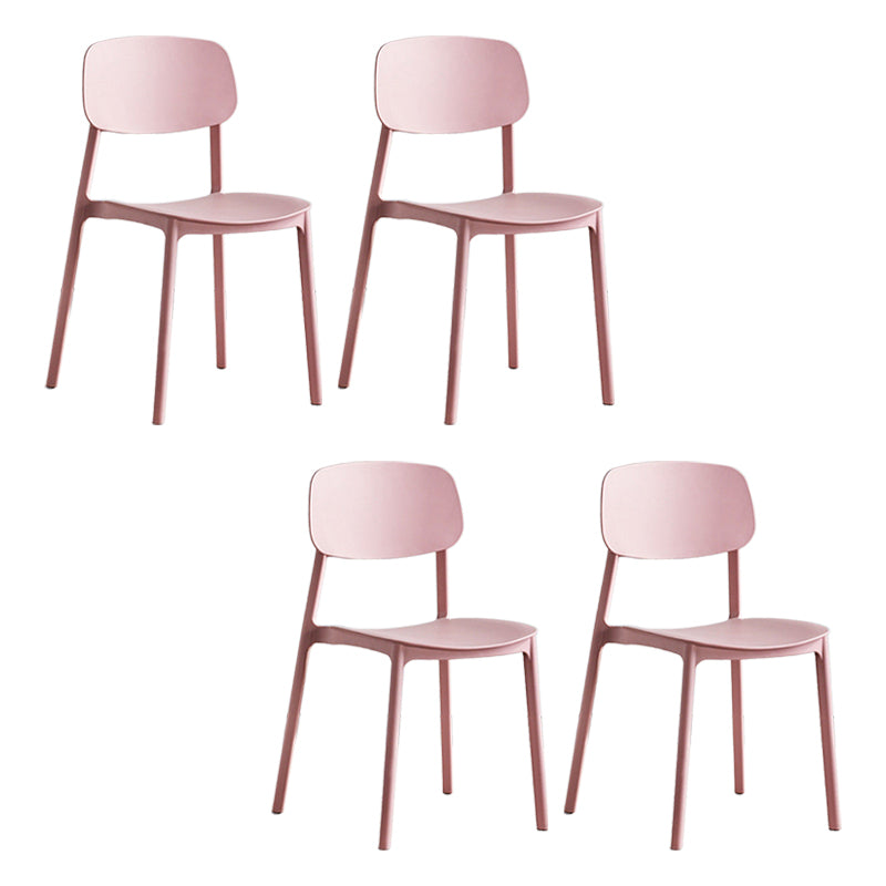 Modern Plastic Dining Chair Open Back Dining Side Furniture in Matte Finish for Home