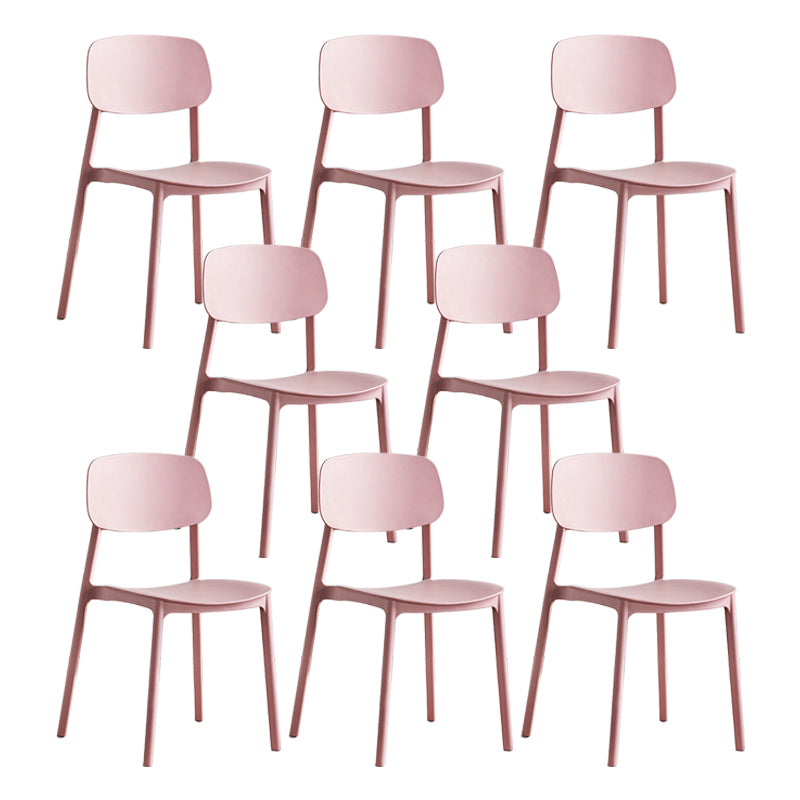 Modern Plastic Dining Chair Open Back Dining Side Furniture in Matte Finish for Home