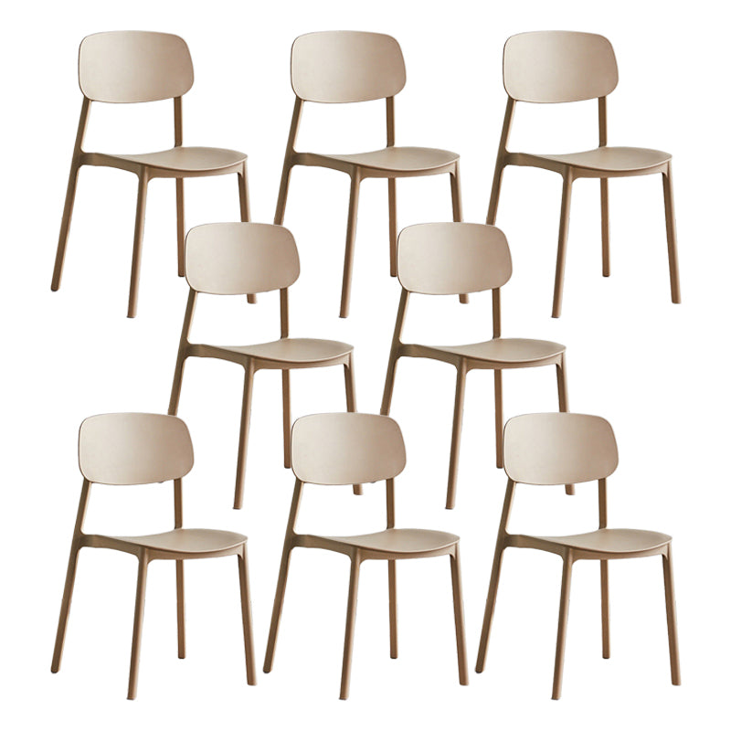 Modern Plastic Dining Chair Open Back Dining Side Furniture in Matte Finish for Home