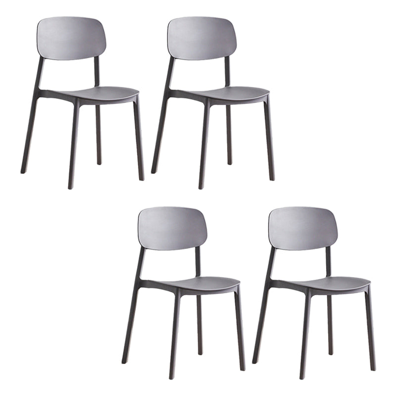 Modern Plastic Dining Chair Open Back Dining Side Furniture in Matte Finish for Home