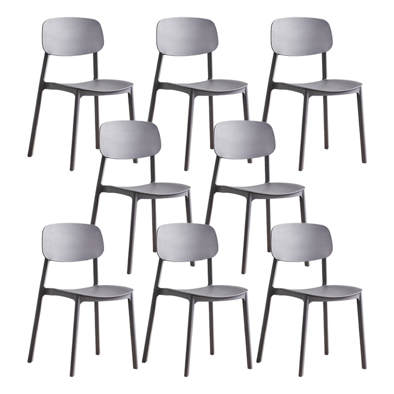 Modern Plastic Dining Chair Open Back Dining Side Furniture in Matte Finish for Home