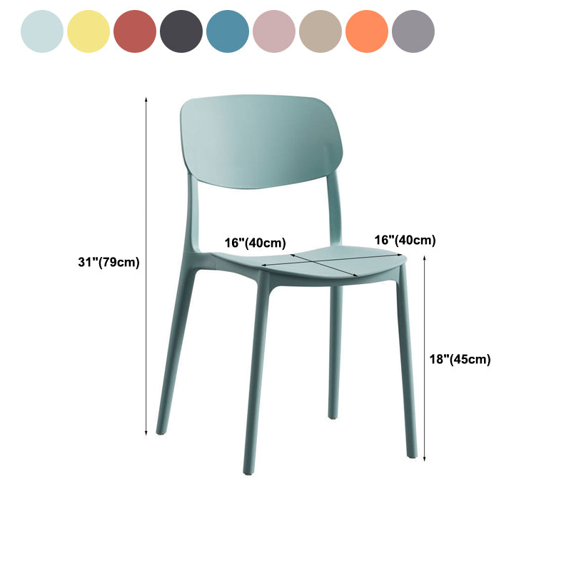 Modern Plastic Dining Chair Open Back Dining Side Furniture in Matte Finish for Home