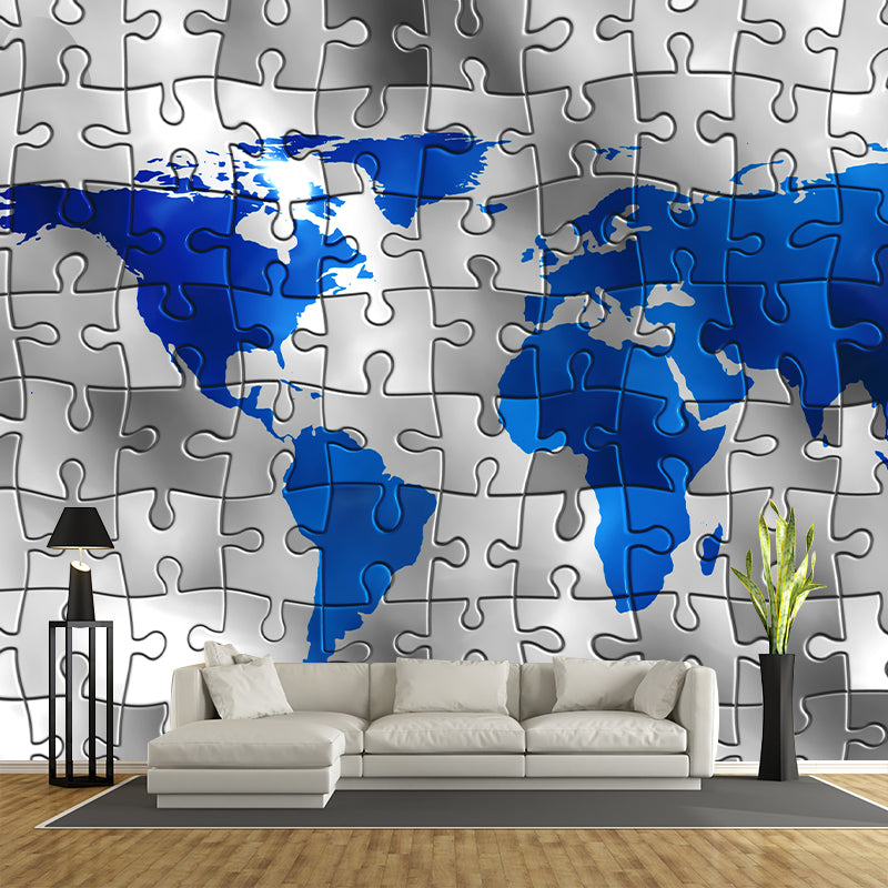 Modern Wall Mural Illustration Map Pattern Mildew Resistant Wall Mural