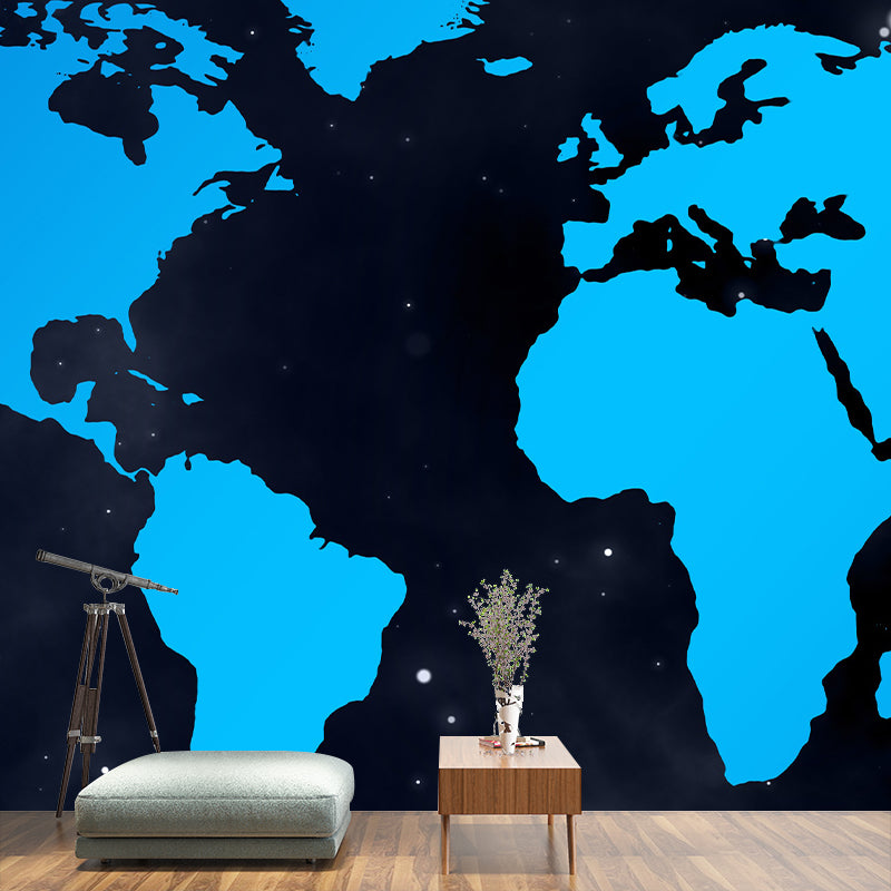 Environmental Illustration Wallpaper Map Sitting Room Resistant Wall Mural