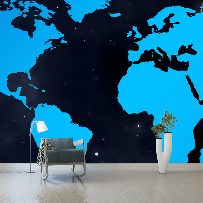 Environmental Illustration Wallpaper Map Sitting Room Resistant Wall Mural