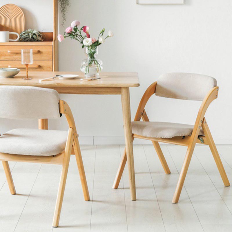 Contemporary Wood Dining Chairs Open Back Dining Side Furniture in Matte Finish for Home