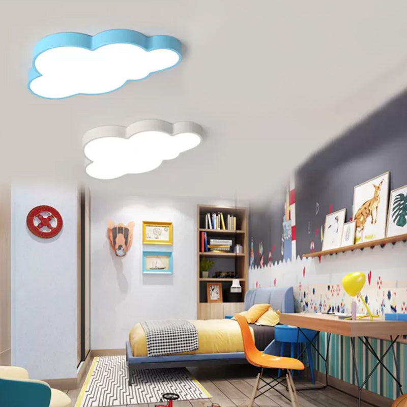 Macaron Ceiling Lamp Clouds Shape LED Ceiling Mount Light with Acrylic Shade for Bedroom