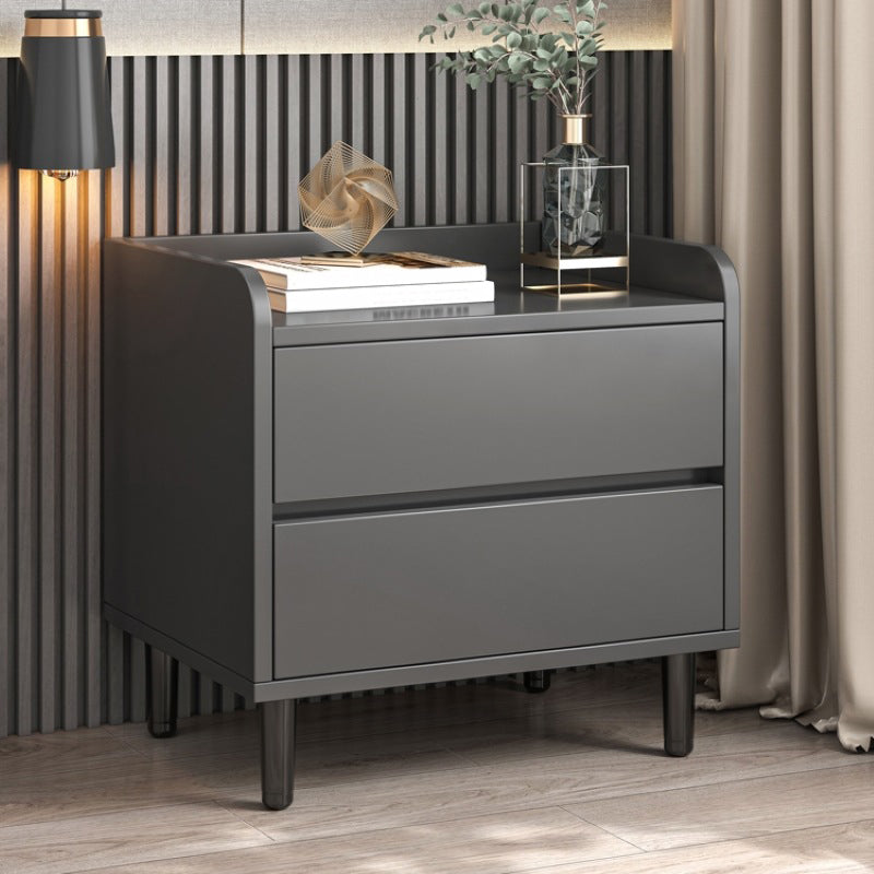 Contemporary Wood Nightstand with Drawers Accent Table Nightstand