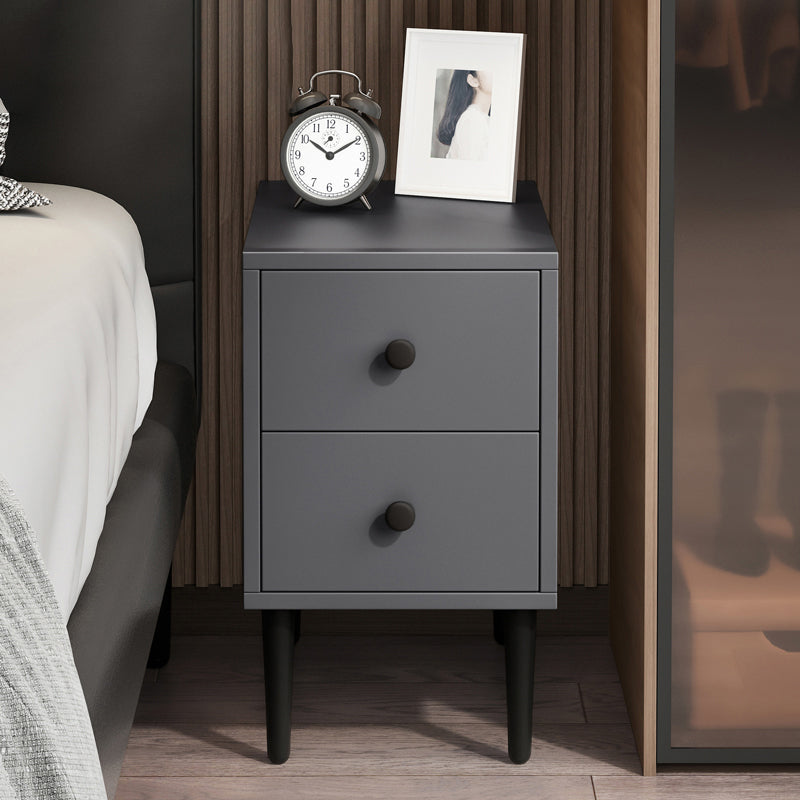 Contemporary Wood Nightstand with Drawers Accent Table Nightstand