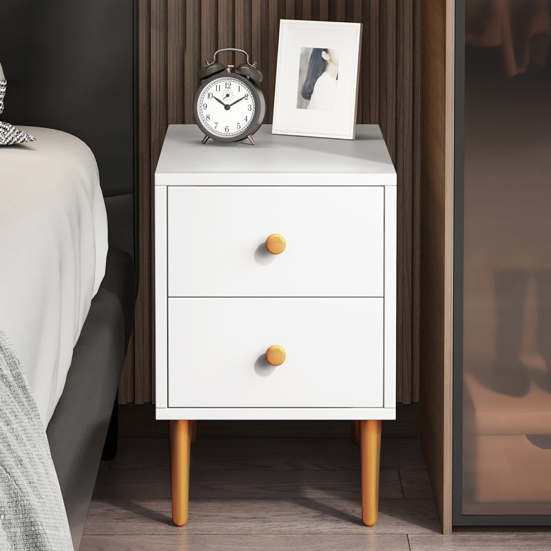 Contemporary Wood Nightstand with Drawers Accent Table Nightstand