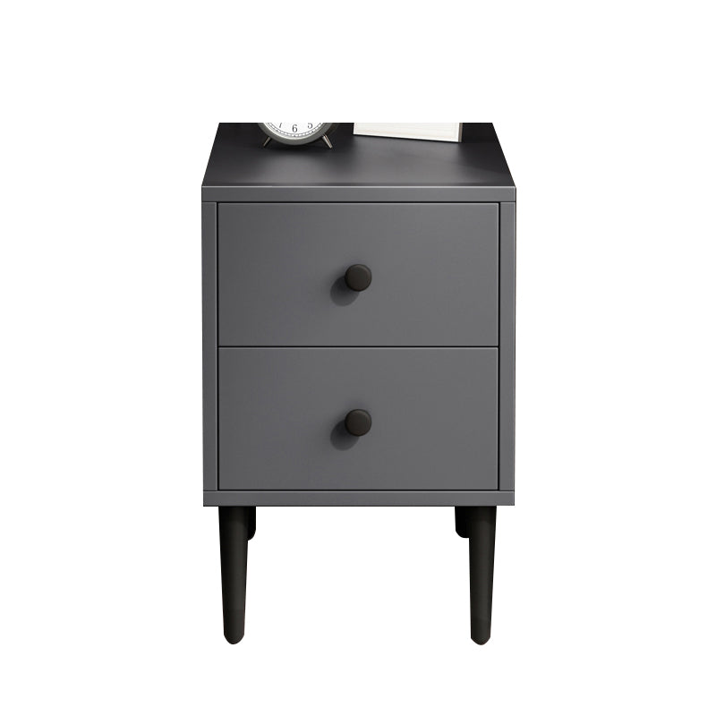 Contemporary Wood Nightstand with Drawers Accent Table Nightstand