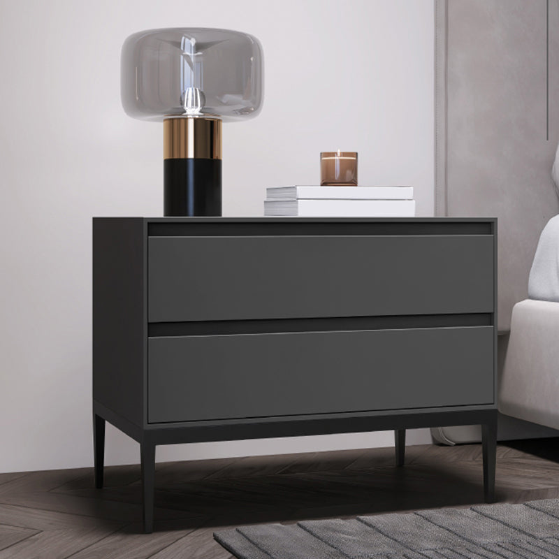 Modern Wood Nightstand with Drawers 20" Tall Night Table with Legs