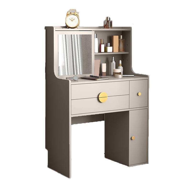 Grey/White Wood Vanity Dressing Table Set Modernism Makeup Vanity Set