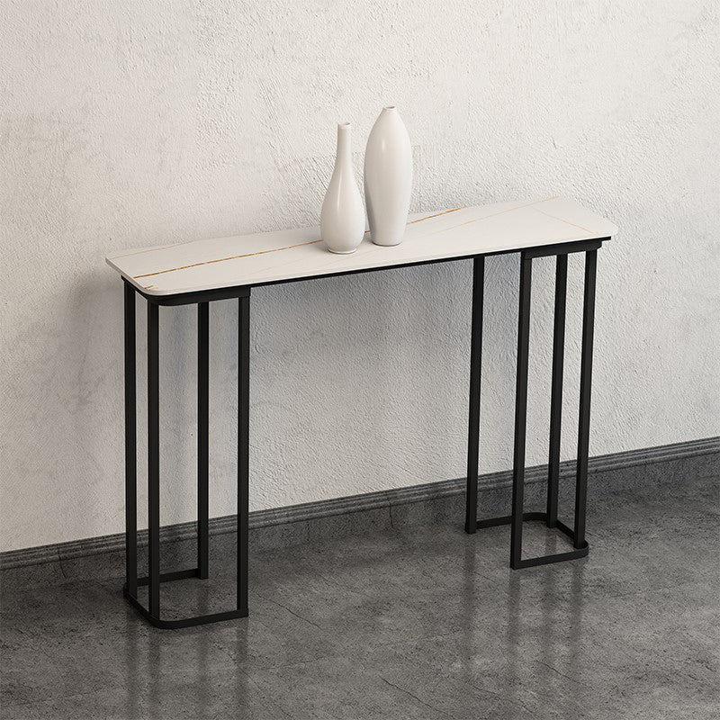 Modern Accent Table with Black Sled Base Console Table for Hall