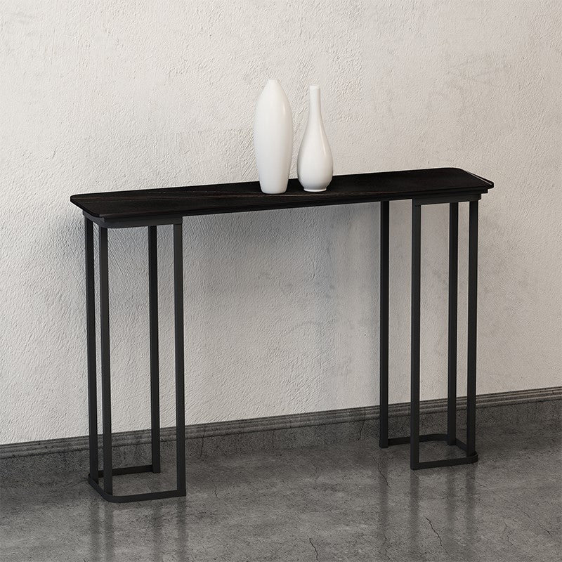 Modern Accent Table with Black Sled Base Console Table for Hall