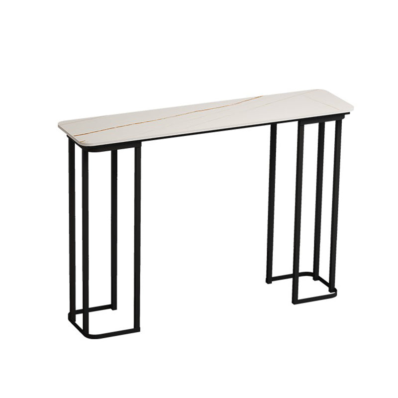 Modern Accent Table with Black Sled Base Console Table for Hall