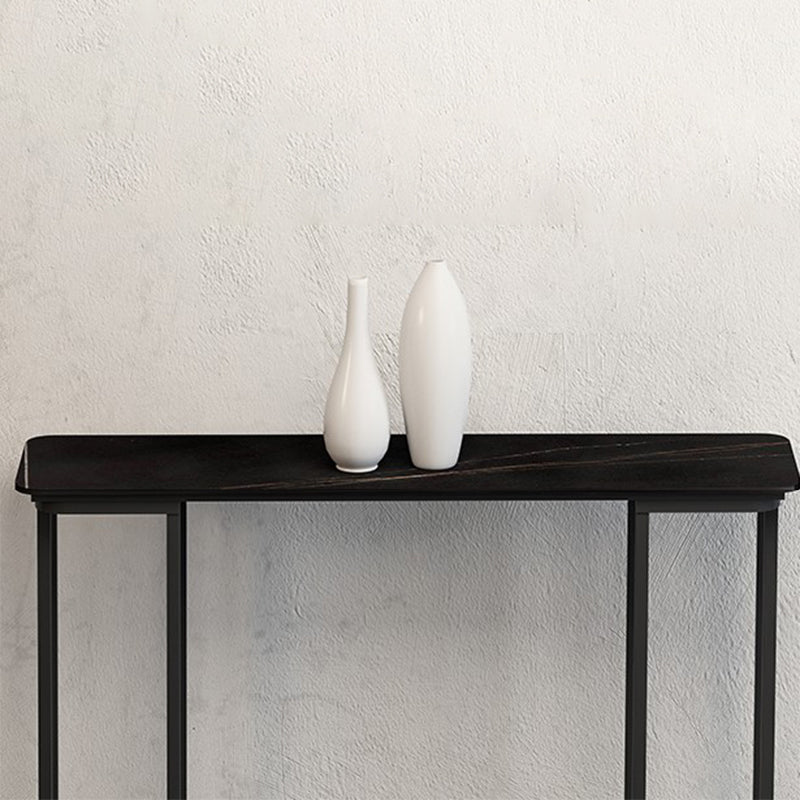 Modern Accent Table with Black Sled Base Console Table for Hall