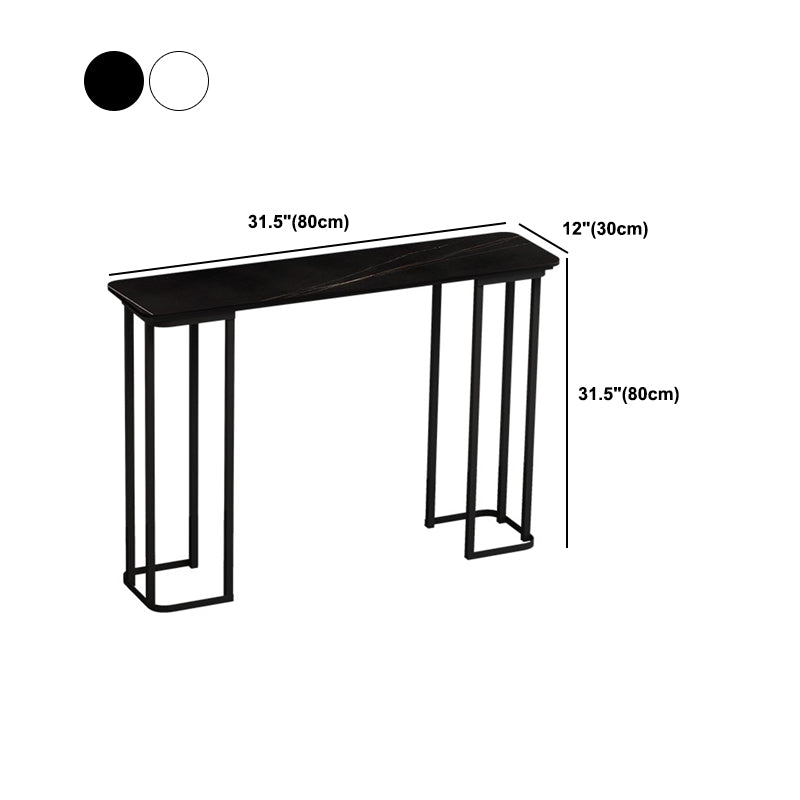 Modern Accent Table with Black Sled Base Console Table for Hall