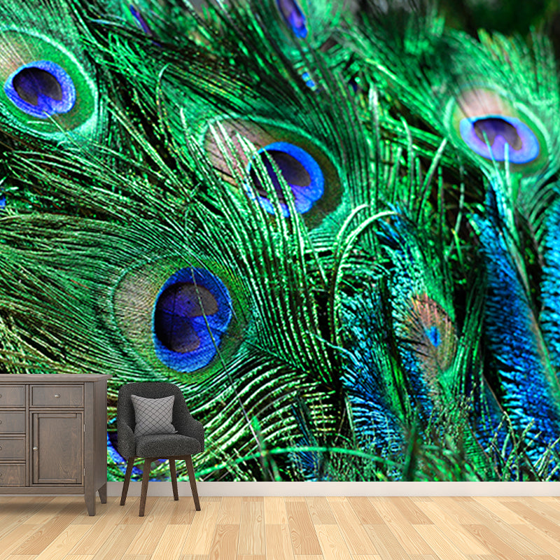 Popular Wall Mural Peacock Feather Printed Sitting Room Wall Mural