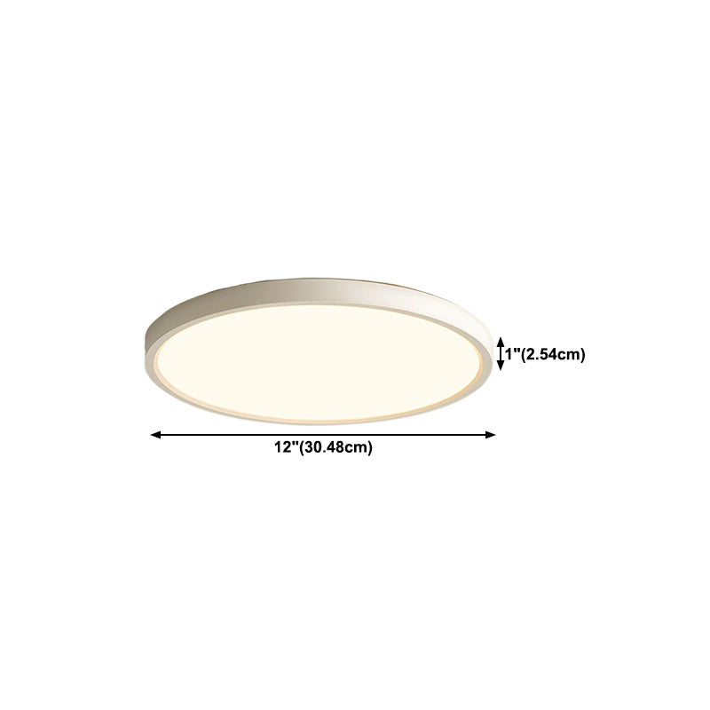 Modern Metal Ceiling Light Circle Shape Flush Mount with Acrylic Shade for Living Room