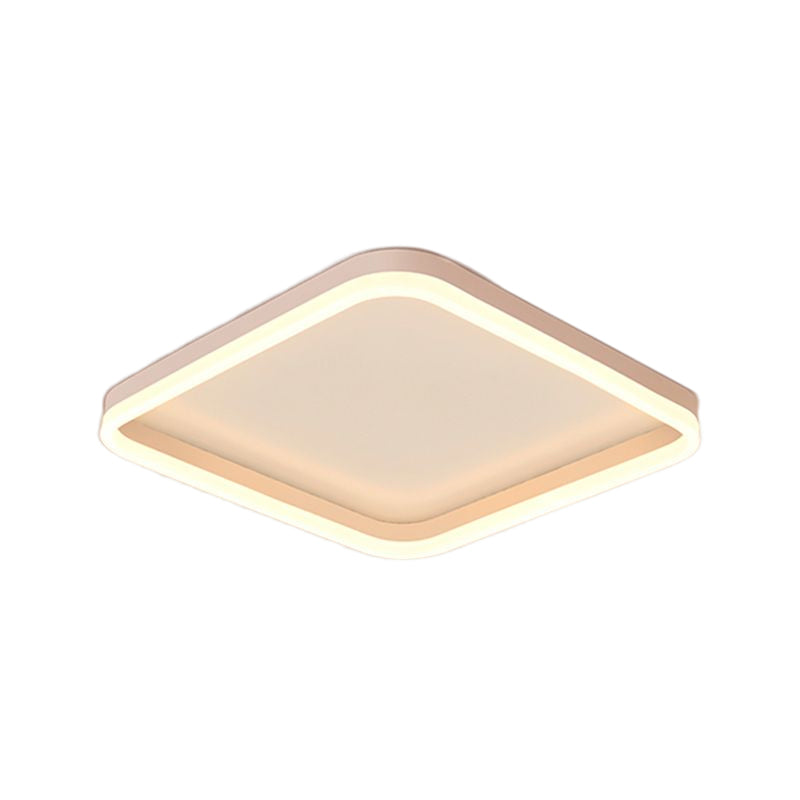 Square Shape Ceiling Light Modern Metal Flush Mount with Acrylic Shade for Living Room