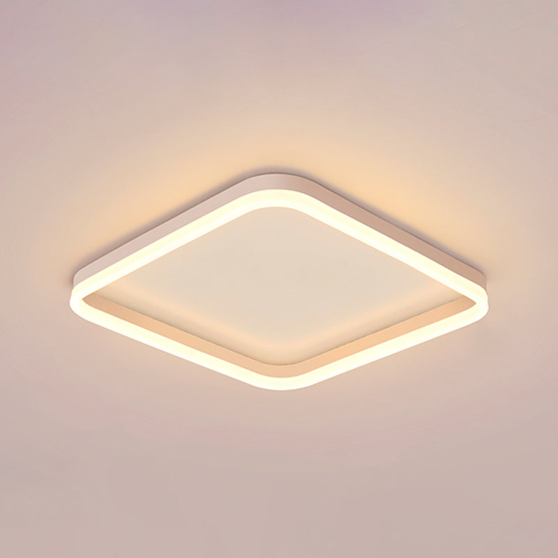 Square Shape Ceiling Light Modern Metal Flush Mount with Acrylic Shade for Living Room