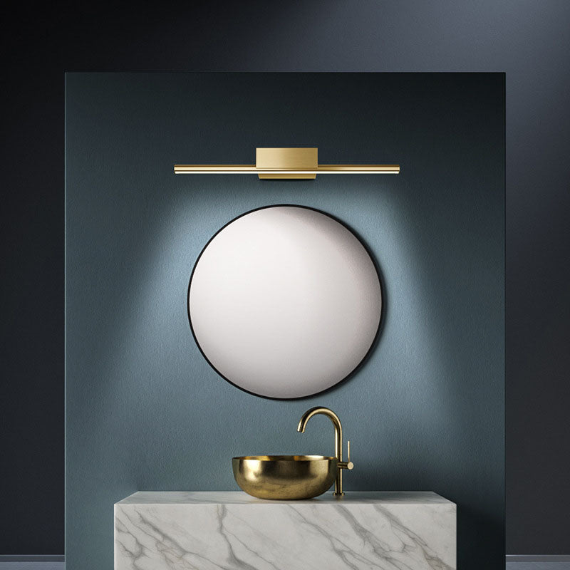 Gold Linear Wall Light in Modern Style Metal LED Vanity Wall Light for Bathroom