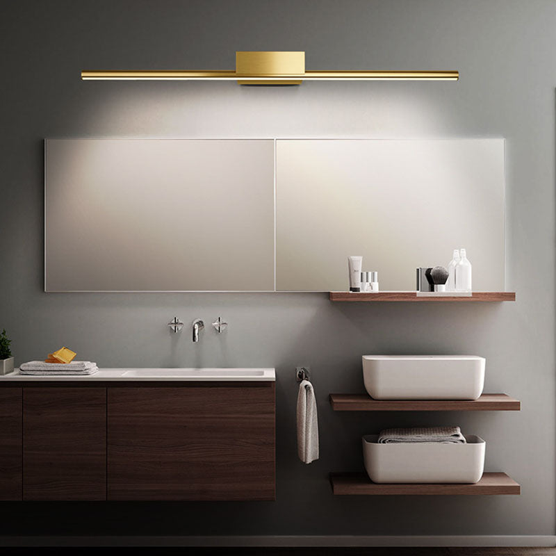 Gold Linear Wall Light in Modern Style Metal LED Vanity Wall Light for Bathroom