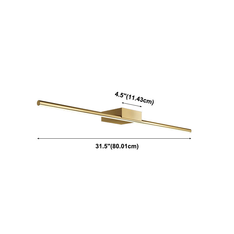 Gold Linear Wall Light in Modern Style Metal LED Vanity Wall Light for Bathroom