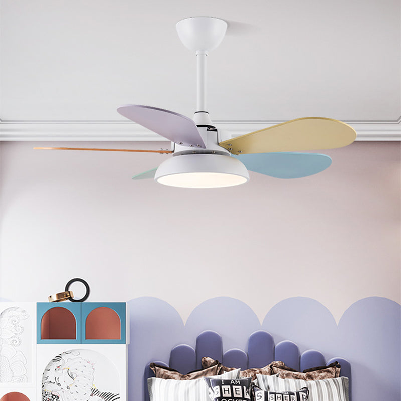 Nordic Style Colorful Ceiling Fan Lamp Acrylic Shade Ceiling Fan Light for Children Room