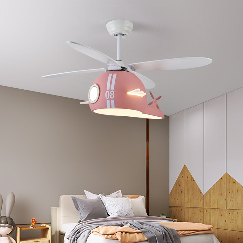 Nordic Style Ceiling Fan Lamp Helicopter Shape Ceiling Fan Light for Children Room