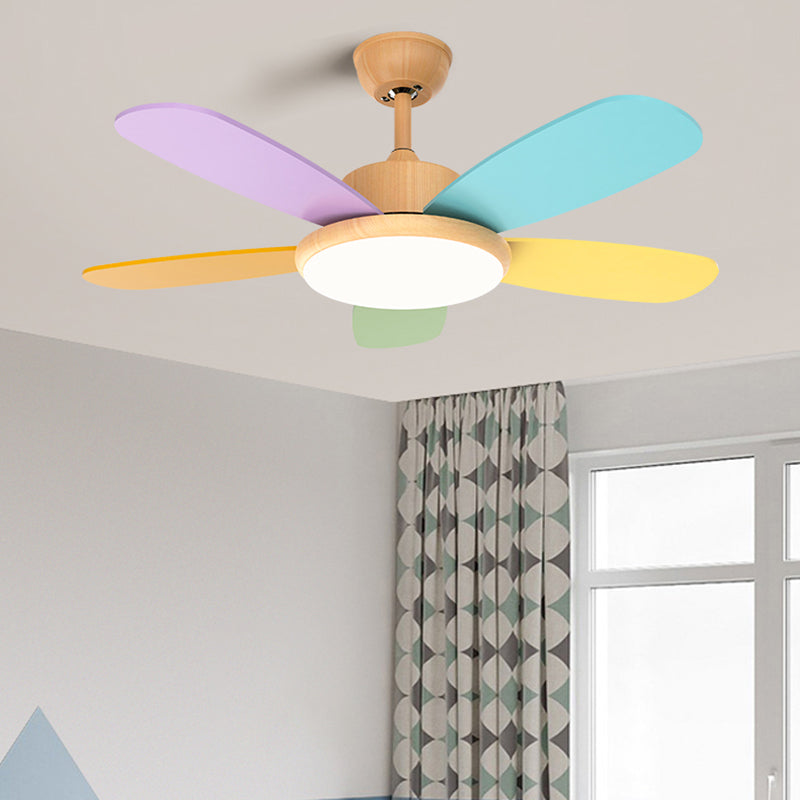 Nordic Style Colorful Ceiling Fan Lamp Acrylic Shade Ceiling Fan Light for Bedroom