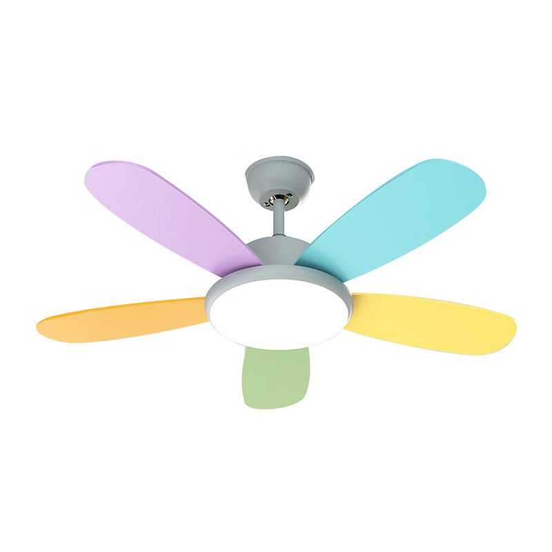 Nordic Style Colorful Ceiling Fan Lamp Acrylic Shade Ceiling Fan Light for Bedroom