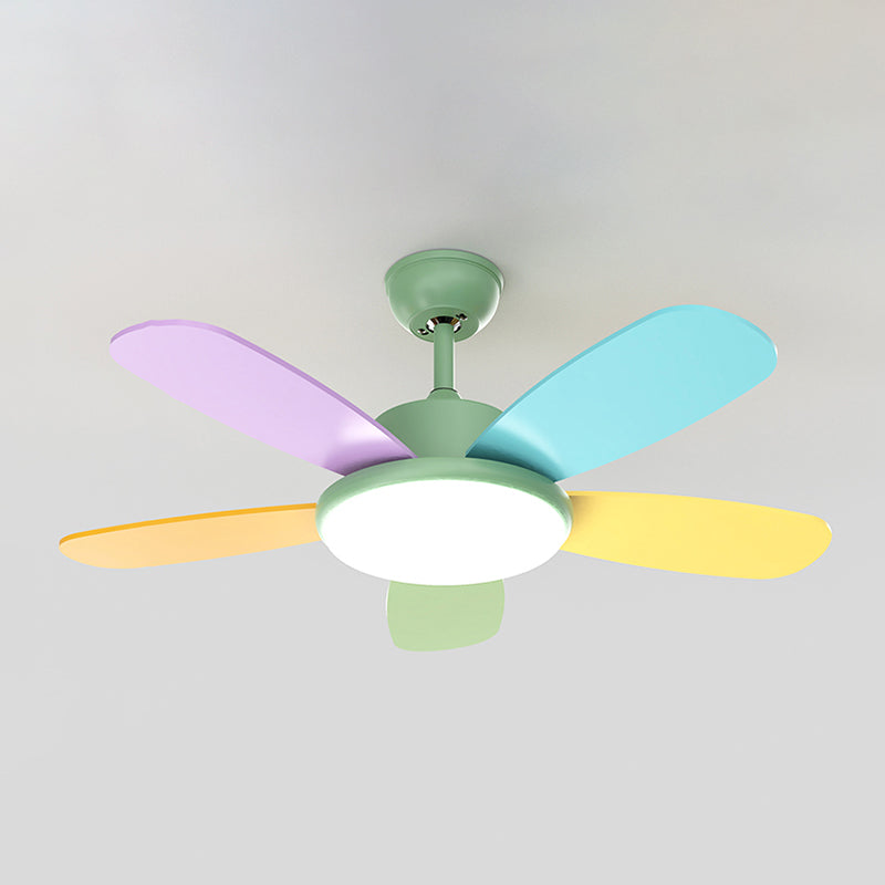 Nordic Style Colorful Ceiling Fan Lamp Acrylic Shade Ceiling Fan Light for Bedroom