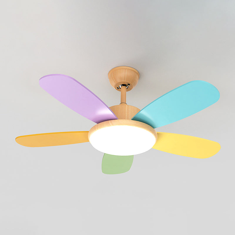 Nordic Style Colorful Ceiling Fan Lamp Acrylic Shade Ceiling Fan Light for Bedroom