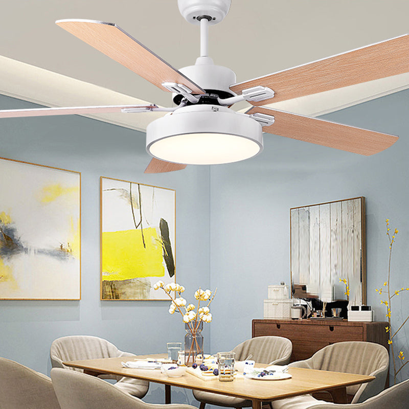 Unique Shape Ceiling Fan Light Kids Style Metal 1-Light Ceiling Fan Lamp for Living Room