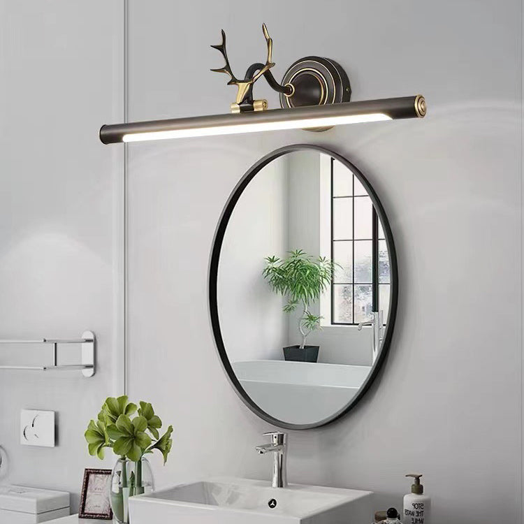 Modern Linear Vanity Fixtures Metal 1 Light Vanity Wall Lights with Antlers