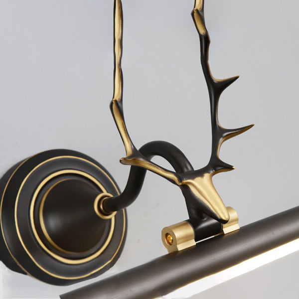 Modern Linear Vanity Fixtures Metal 1 Light Vanity Wall Lights with Antlers